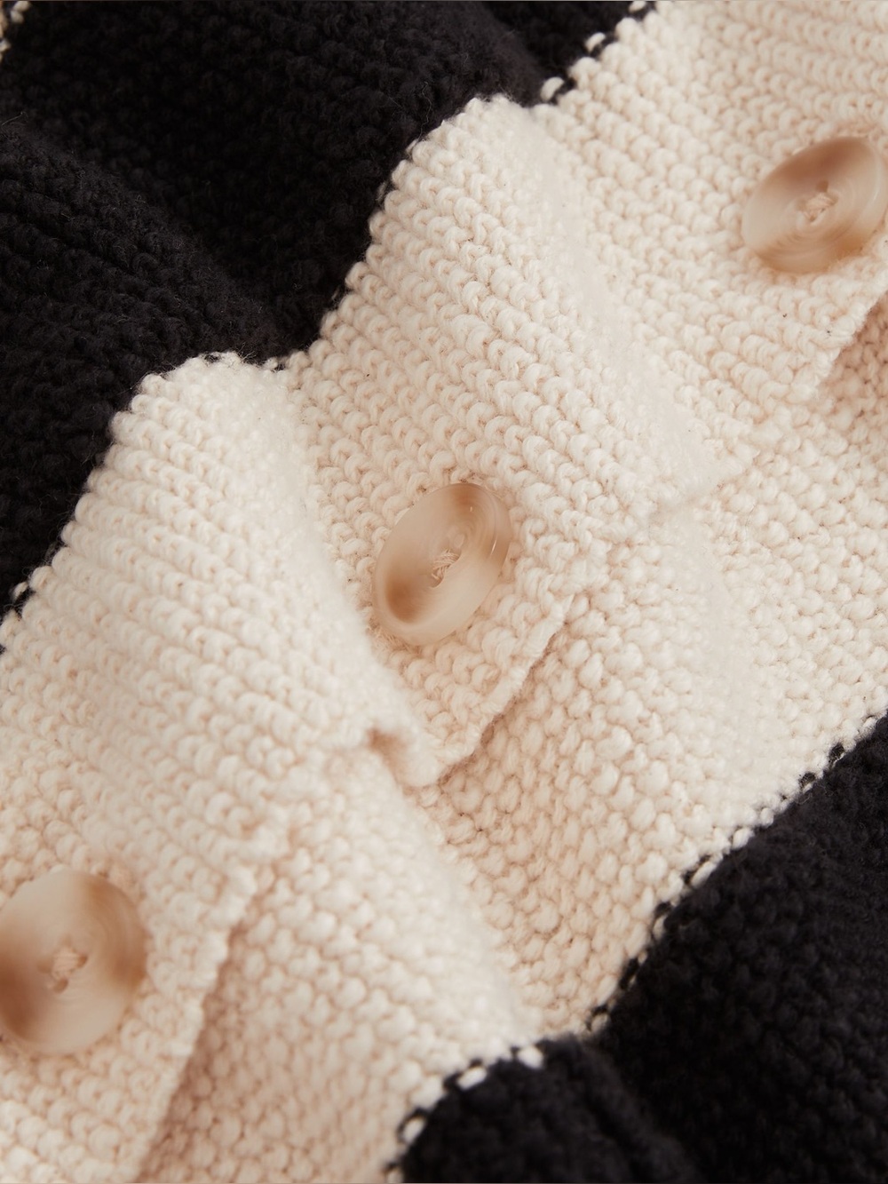 NWT Reiss | Les 100 Ciels Stripe Knit Shirt in Black/Ivory - Picture 3 of 8